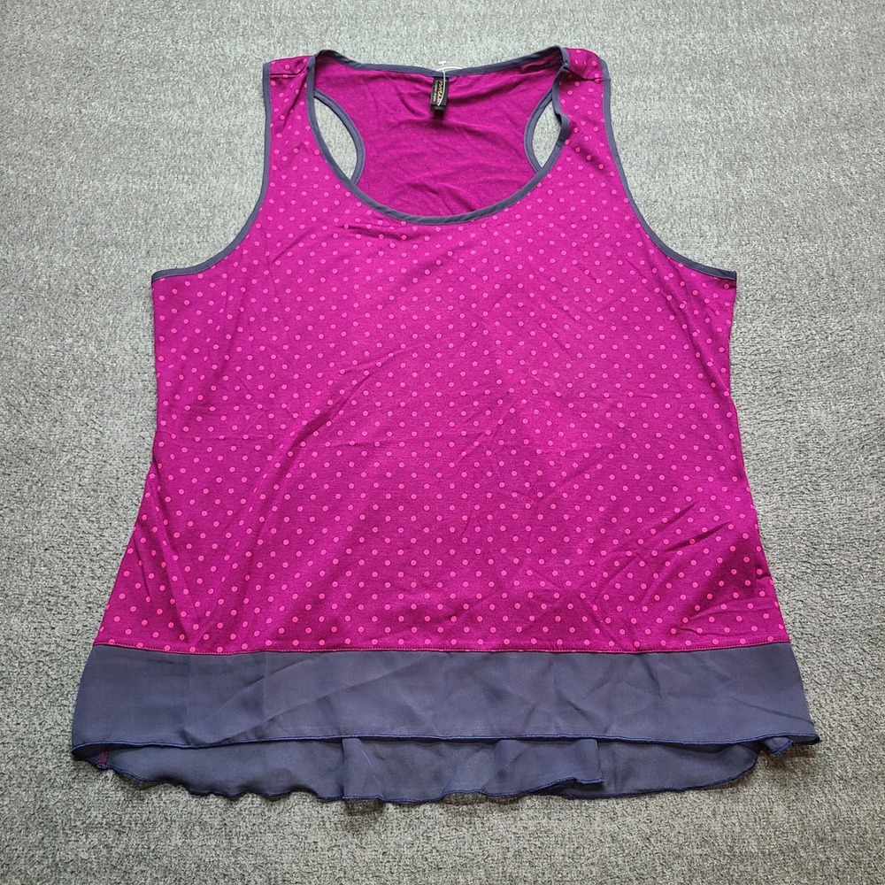 Nouveau‎ by Pajama Drama Tank Top Womens XL Pink Polka Dot New Racerback Layered
